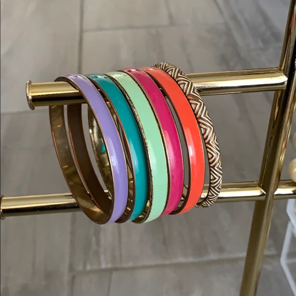 J. Crew bundle of bangle enamel bracelets